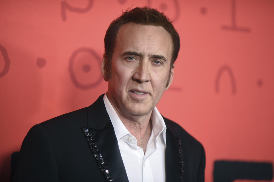 Nicolas Cage arrives at the premiere of "Longlegs" at the Egyptian Theatre on Monday, July 8, 2024, in Los Angeles. (Photo by Richard Shotwell/Invision/AP)