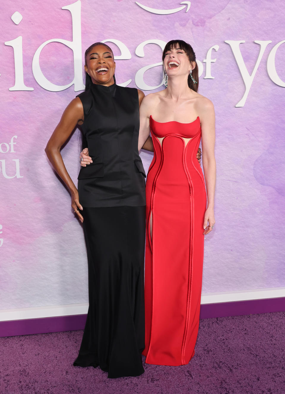 Gabrielle Union and Anne Hathaway attends the Prime Video's "The Idea Of You" New York premiere