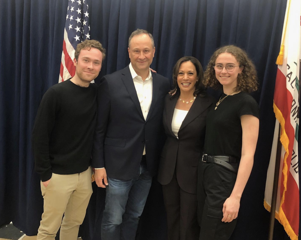 Kamala Harris and Doug Emhoff (pictured with their children, Cole and Ella). 