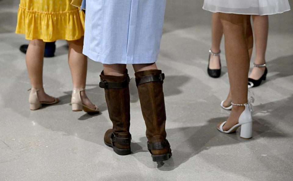 One of the Manatee River Fair pageant winners reflected the roots of the agricultural community in choice of footwear at the Manatee River Fair Association’s Distinguished Citizen awards luncheon on Thursday, Jan. 4, 2024, in Veterans Hall at the Manatee County Fairgrounds.
