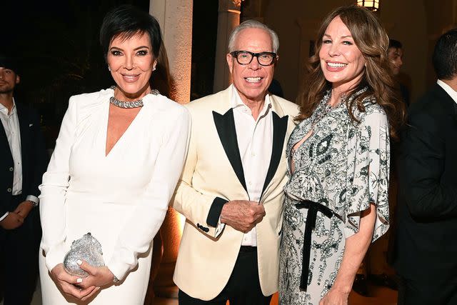 <p>Ryan Emberley/amfAR/Getty Images for amfAR</p> Kris Jenner with Tommy Hilfiger at the amfAR Palm Beach Gala