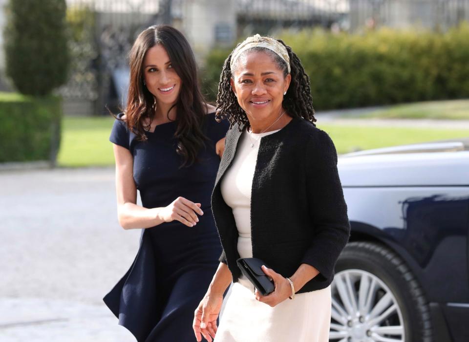 Meghan Markle with her mother, Doria Ragland, at Cliveden House Hotel, in Berkshire, England, the night before her wedding to Prince Harry on May 19, 2018.