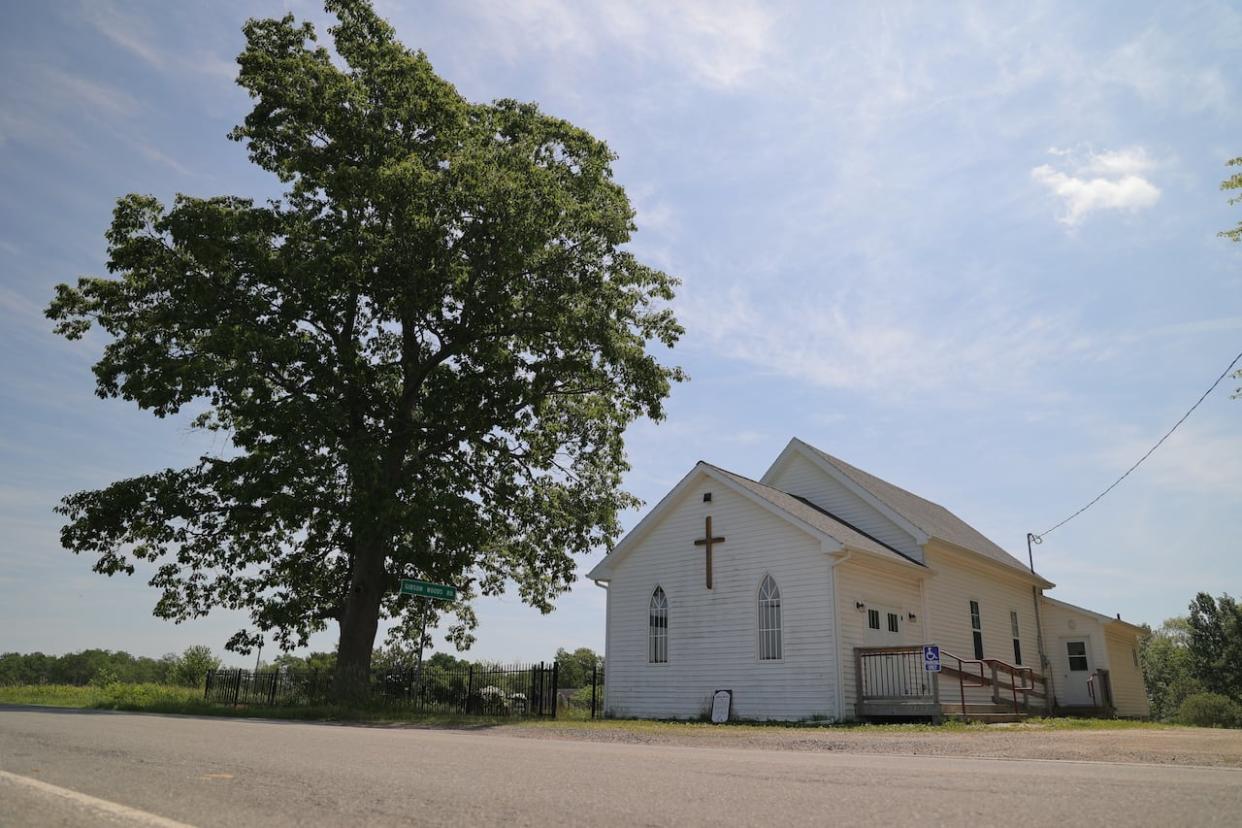 A burial ceremony will be held at the Gibson Woods United Baptist Church, north of Kentville, N.S., on Saturday afternoon. (Cristian Monetta/CBC - image credit)