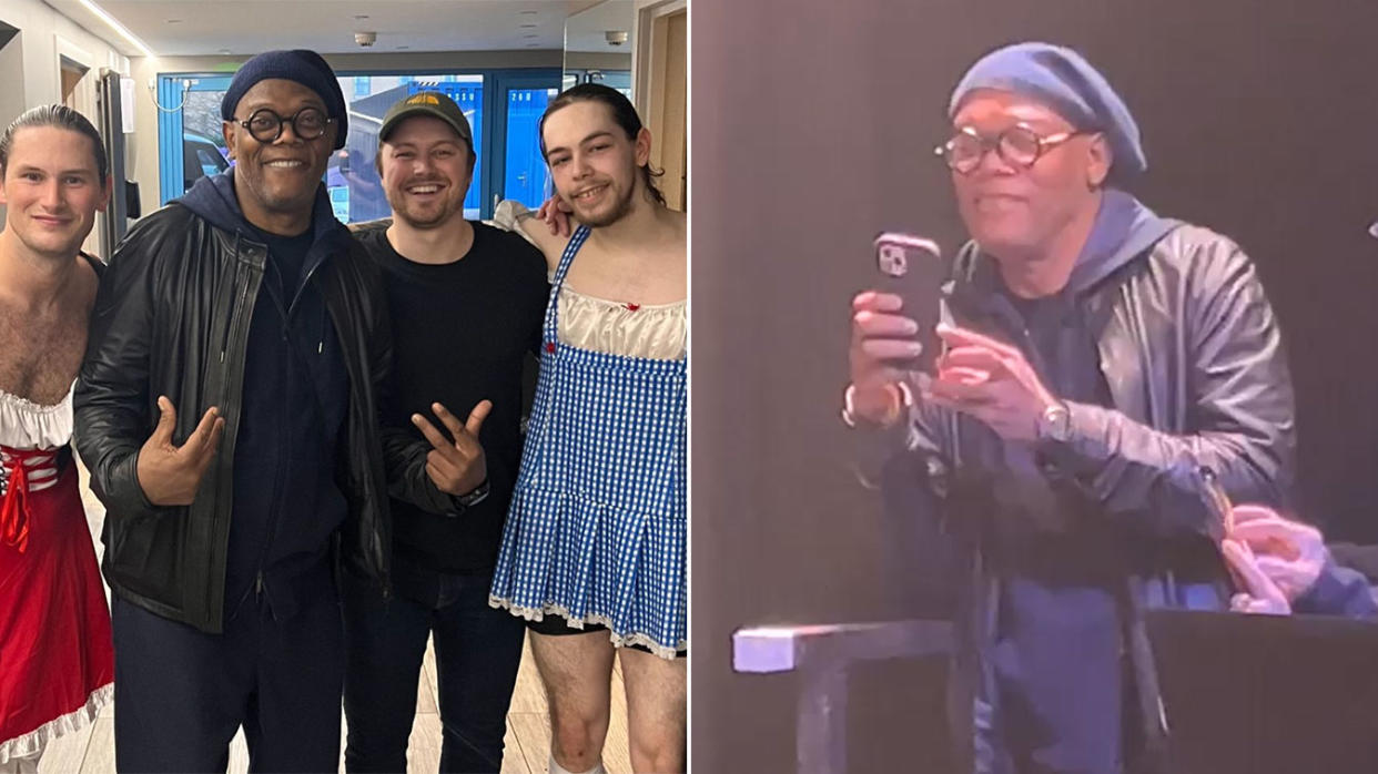 Samuel L Jackson was seen taking video from the bingo party at Bongo’s Bingo at SWG3 (Ste Taylor/Bongo’s Bingo)
