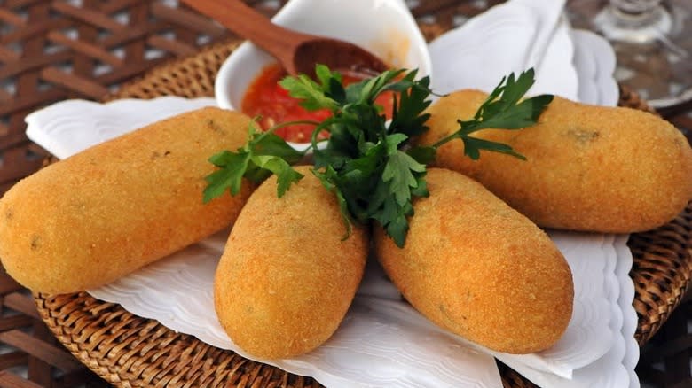 Bolinho de bacalhau on a plate