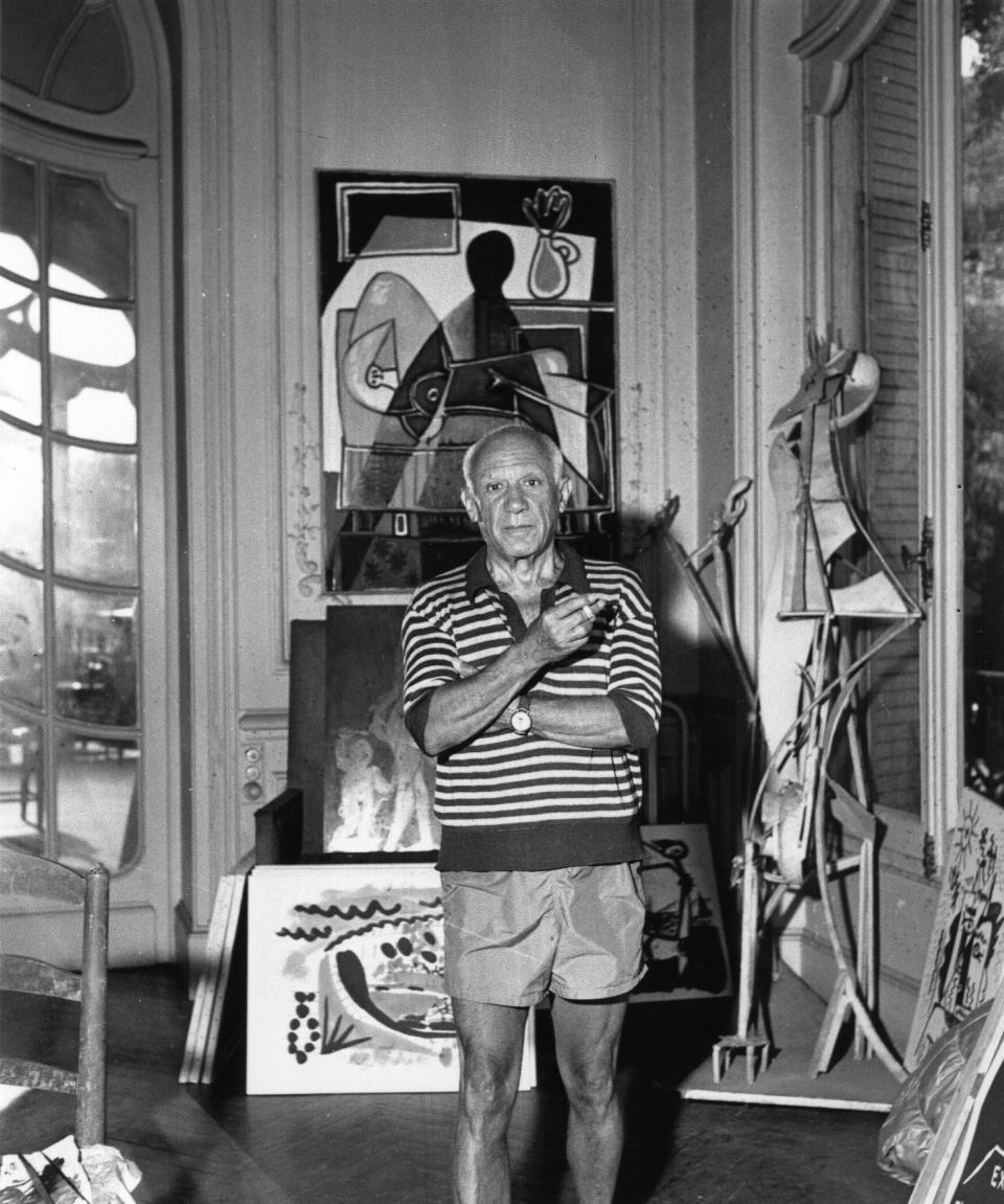 Pablo Picasso at his "Villa La Californie" in Cannes, September 29, 1955.