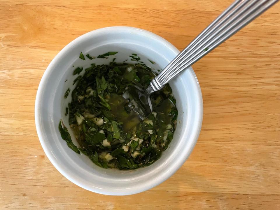 Spread for Martha Stewart's garlic bread