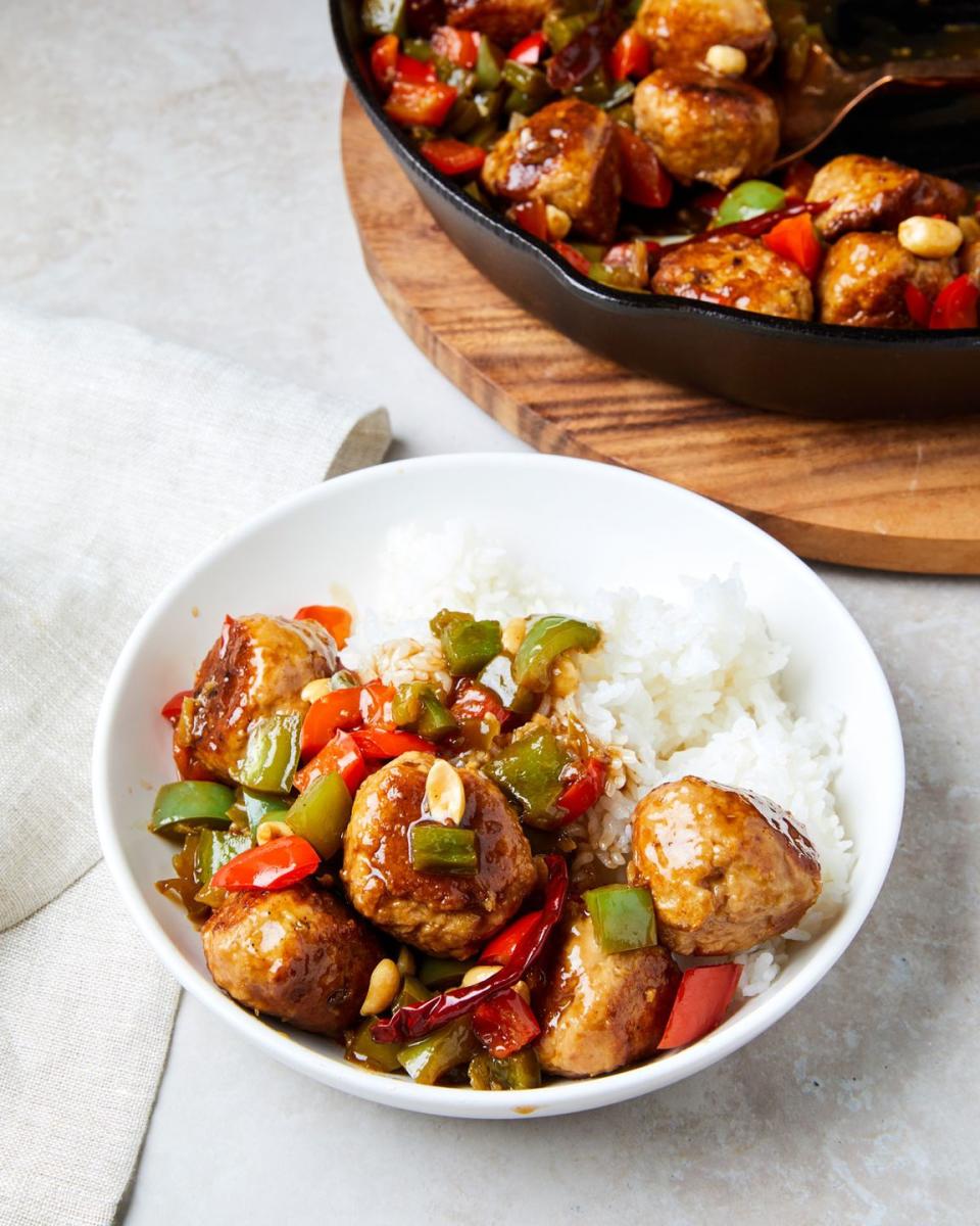 kung pao chicken meatballs