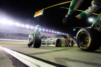 DAYTONA BEACH, FL - FEBRUARY 27: Dale Earnhardt Jr., driver of the #88 Diet Mountain Dew/National Guard Chevrolet, pits during the NASCAR Sprint Cup Series Daytona 500 at Daytona International Speedway on February 27, 2012 in Daytona Beach, Florida. (Photo by Jared C. Tilton/Getty Images for NASCAR)