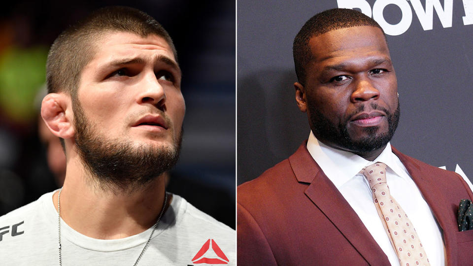 Khabib’s manager blasts 50 Cent’s ‘garbage’ fight offer. Pic: Getty