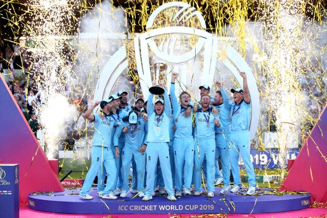 England celebrate their World Cup final win over New Zealand at Lord’s 