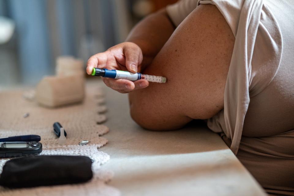 Many people with diabetes have to take frequent insulin injections to control their blood sugar levels. <a href="https://www.gettyimages.com/detail/photo/taking-an-insulin-shot-at-home-royalty-free-image/1426368585" rel="nofollow noopener" target="_blank" data-ylk="slk:Caíque de Abreu/E+ via Getty Images;elm:context_link;itc:0;sec:content-canvas" class="link ">Caíque de Abreu/E+ via Getty Images</a>