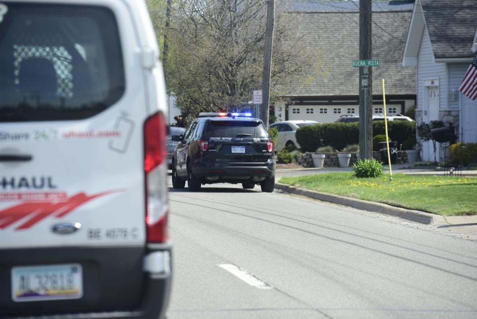 Rescue crews respond to a pickup found in the St. Clair River on the 3200 block of Military Street in Port Huron on Thursday, May 12, 2022.