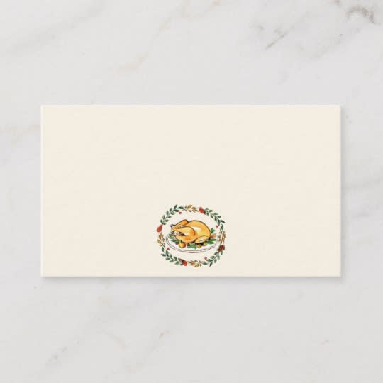 3) Watercolor Thanksgiving Turkey Place Card