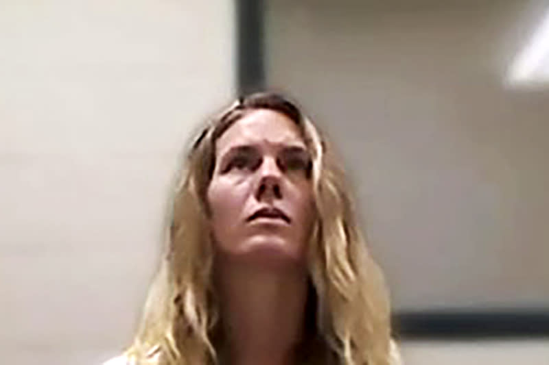 This image from video provided by the Utah State Courts shows Ruby Franke, during a virtual court appearance, Friday, Sept. 8, 2023 in St. George, Utah. Franke, a mother of six who gave parenting advice via a once-popular YouTube channel called 