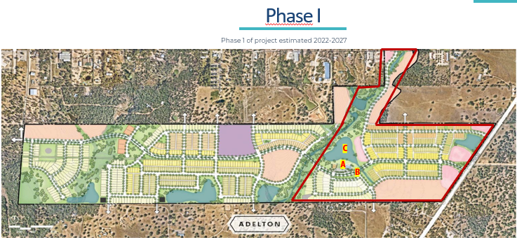 Plans call for Adelton to have 1,200 homes in all when built out in phases over the next 10 to 15 years.