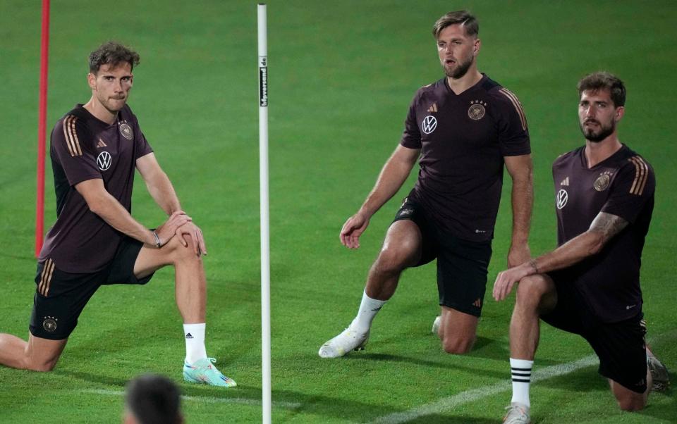 Germany players warming up - Germany vs Spain, World Cup 2022: What time is it and how to watch on TV - AP Photo/Matthias Schrader