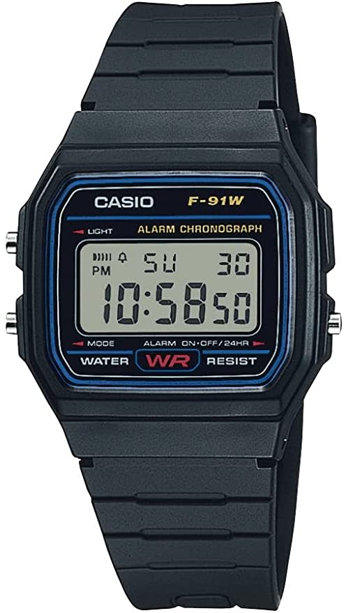 digital watch casio f91 black, best retro watch