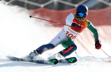 FILE PHOTO - Alpine Skiing - Pyeongchang 2018 Winter Olympics - Men's Slalom - Yongpyong Alpine Centre - Pyeongchang, South Korea - February 22, 2018 - Muhammad Karim of Pakistan competes. REUTERS/Dominic Ebenbichler/File Photo