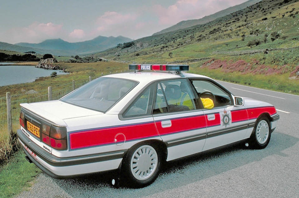 <p>Traffic cops loved the big, powerful, spacious and comfortable Vauxhall Senator, with the <strong>200bhp 3.0-litre 24-valve</strong> version quick enough to keep up with most hot hatches and performance coupés. The imposing front grille wasn’t something you wanted to see in your rear-view mirror.</p>