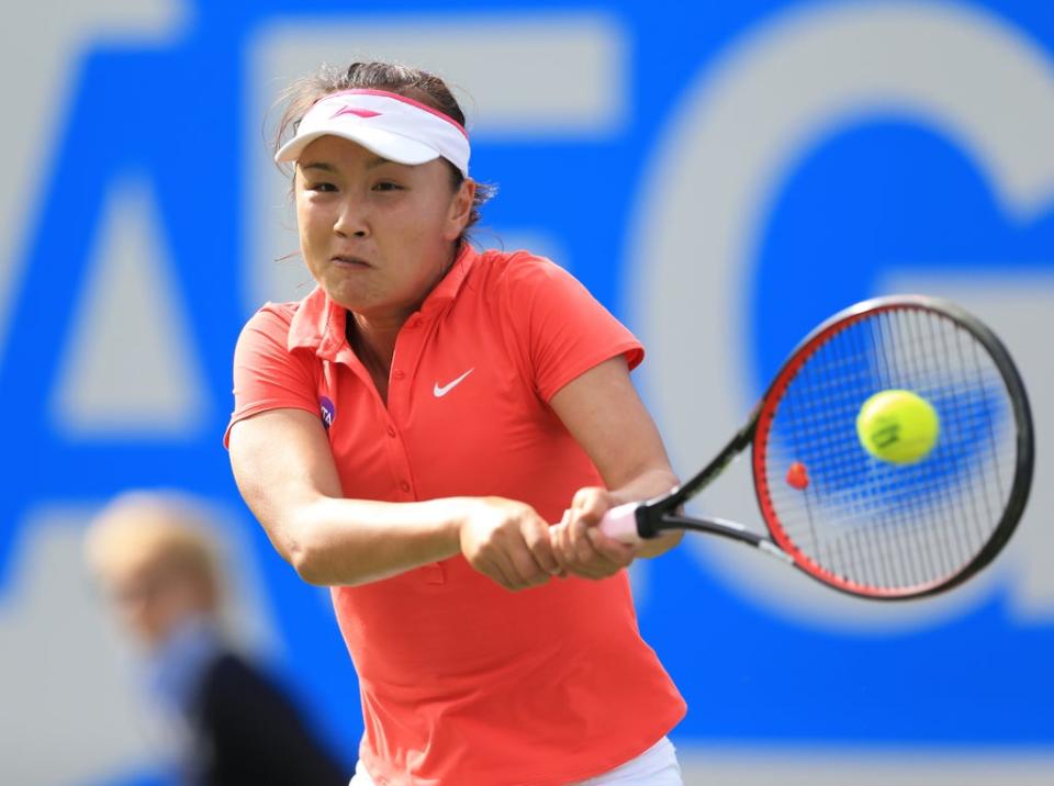 Women’s tennis bosses have suspended all tournaments in China over ongoing concerns for player Peng Shuai, pictured (Nigel French/PA) (PA Archive)