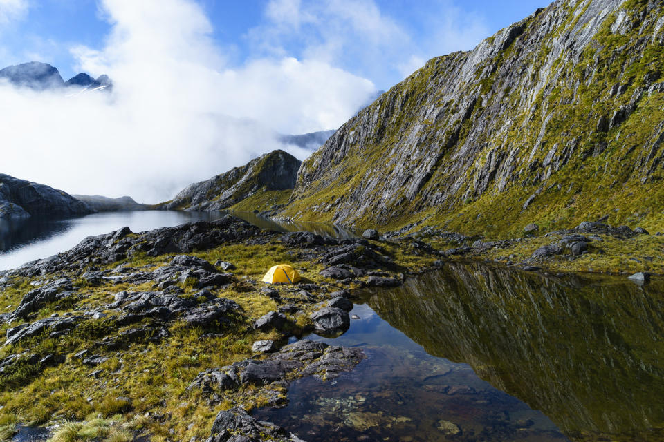 Whether it's in the&nbsp;forest or on a <a href="http://www.fiordland.org.nz/where-to-stay/" target="_blank">fjord</a>, New Zealand is the perfect place to pitch a tent, and <a href="http://www.huffingtonpost.com/us-news-travel/6-ways-to-travel-new-zeal_b_7645156.html" target="_blank">driving is the best way to see your surroundings</a>. Pack up the&nbsp;camper van!