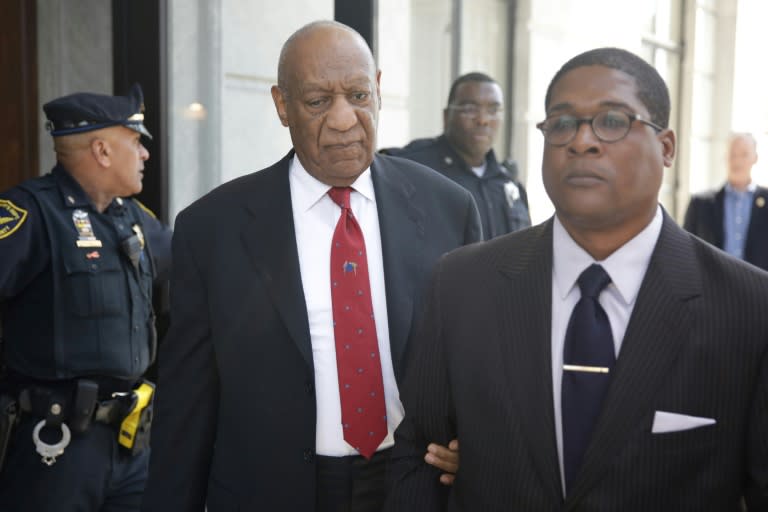 Actor and comedian Bill Cosby (C) is to be sentenced September 24-25 after being found guilty of three counts of sexual assault