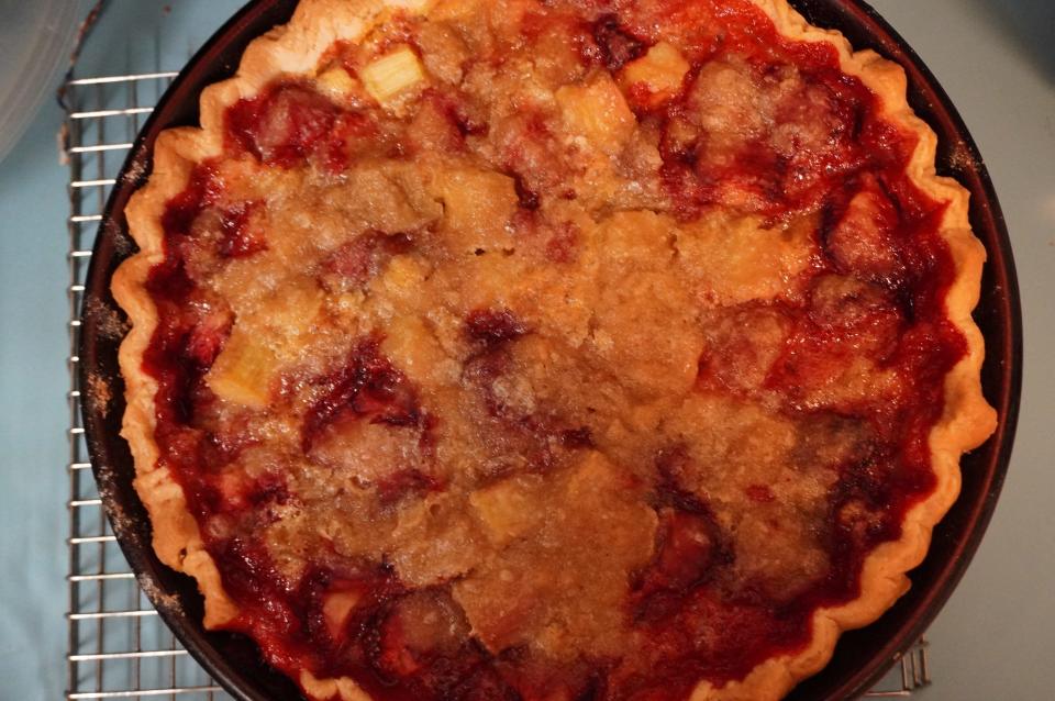 Mmmmm. Laura Chatfield baked this strawberry rhubarb pie.