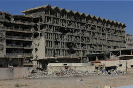 General view of a destroyed hospital inside the medical city, in al-Shifa district, Mosul, Iraq July 10, 2018. Picture taken July 10, 2018. REUTERS/Ari Jalal