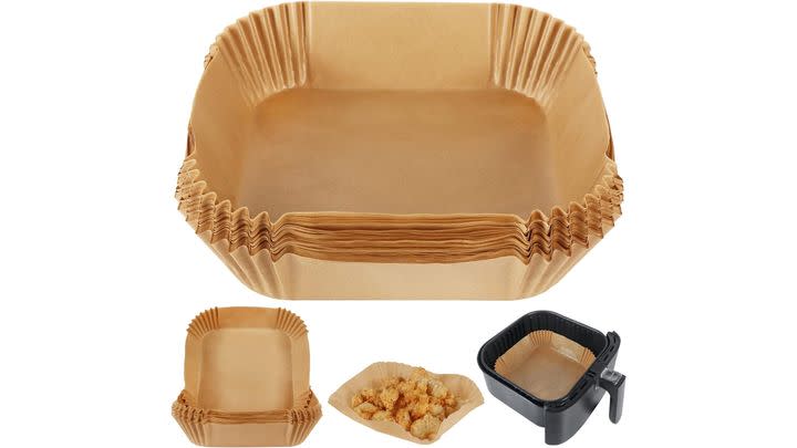 There's 48% off this pack of 50 air fryer parchment liners that'll make cleaning the basket so much easier.