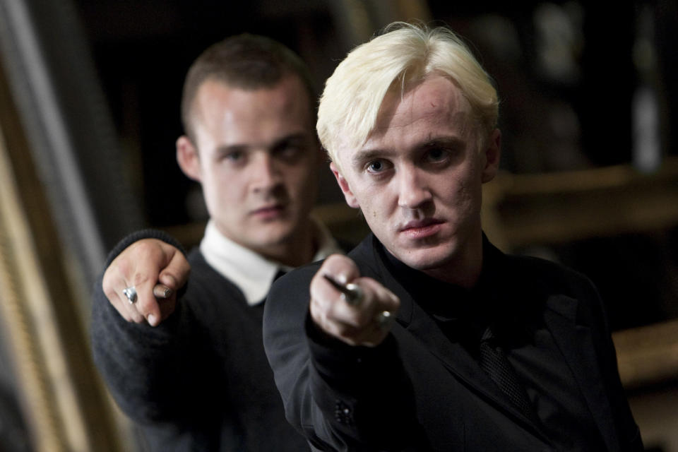 <div><p>"Literally the most hated person for like eight movies. Voldemort ain’t got nothin on Draco..."</p><p>—<a href="https://www.buzzfeed.com/lucygraceffo9" rel="nofollow noopener" target="_blank" data-ylk="slk:lucygraceffo9;elm:context_link;itc:0;sec:content-canvas" class="link ">lucygraceffo9</a></p></div><span> Warner Bros / Everett Collection</span>