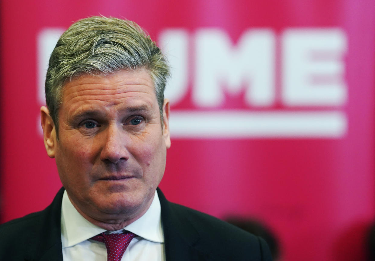 Labour leader Sir Keir Starmer delivers a speech for the Hume Foundation, during a visit to St Columb's College in Derry, Northern Ireland. Picture date: Friday March 3, 2023. (Photo by Brian Lawless/PA Images via Getty Images)