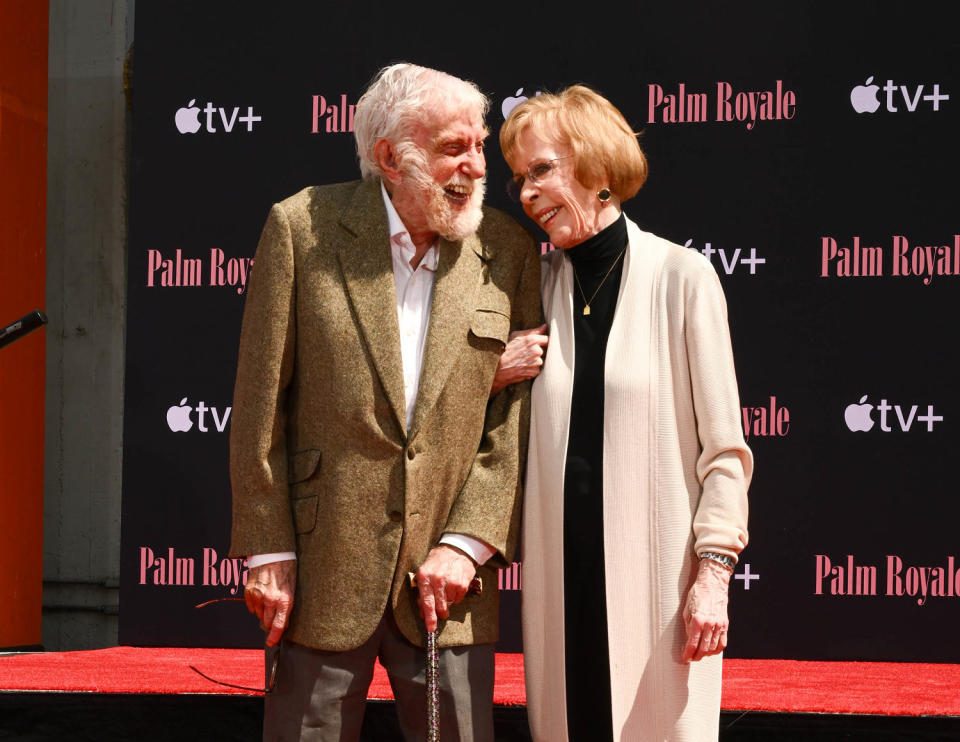 Carol Burnett joined by Dick Van Dyke at TCL Chinese Theatre handprint and footprint ceremony. (Michael Buckner / Variety via Getty Images)