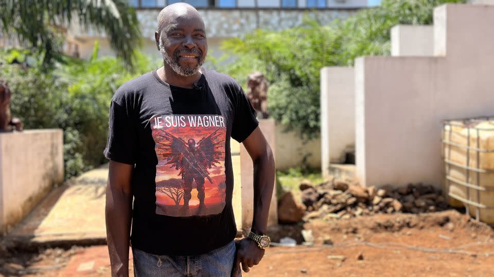 Fidèle Gouandjika, a senior adviser to President Touadera, outside his mansion in Bangui. - Sebastian Shukla/CNN