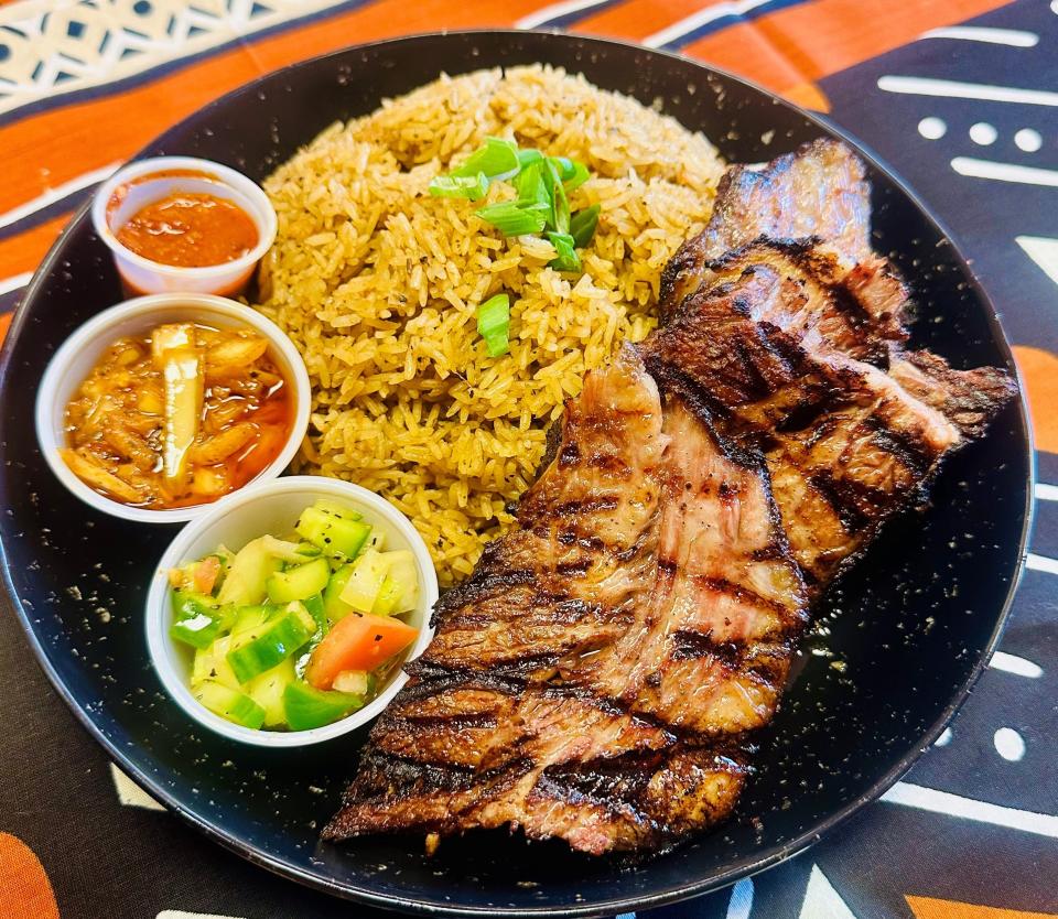 Located at 6825 Winchester, the new Mande Dibi West African BBQ-Grill fuses the flavors of Mali and Memphis in dishes that include beef, lamb, turkey, chicken, tilapia, plantains and more.