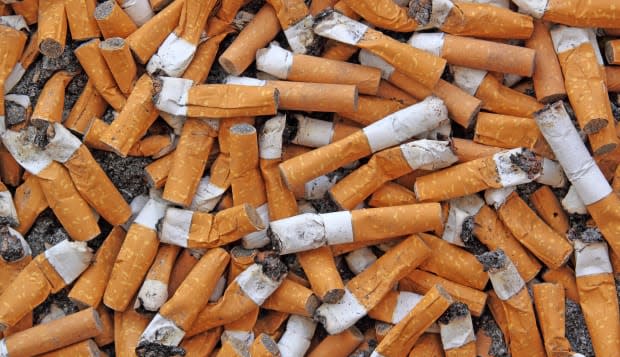 many cigarette butts for backgrounds