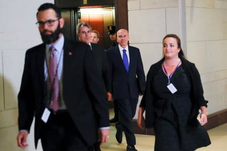 Michael McKinley arrives for closed-door deposition as part of Trump impeachment inquiry on Capitol Hill in Washington