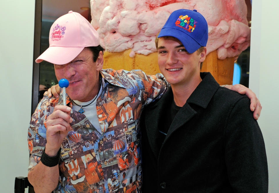 LAS VEGAS, NV - JULY 16:  Actor Michael Madsen (L) and his son, Hudson Madsen, attend the Sugar Factory at the Paris Las Vegas on July 16, 2011 in Las Vegas, Nevada.  (Photo by David Becker/WireImage)