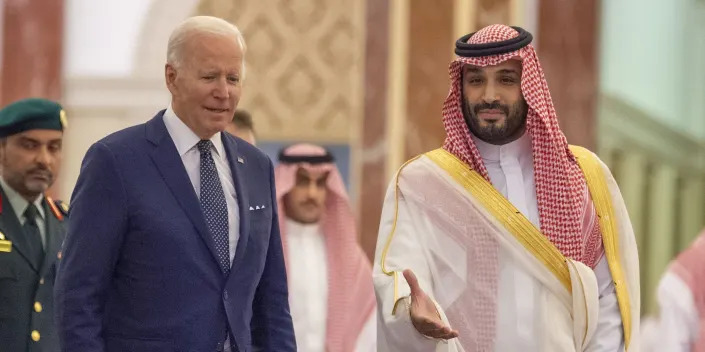 Joe Biden; Mohammed bin Salman.