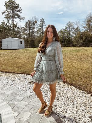 A ruffled backless flowy dress