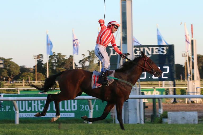 Zodiacal, montado por Luciano Cabrera, ganó el GP Jockey Club (G1) en San Isidro, menos de un mes después de salir de perdedor.