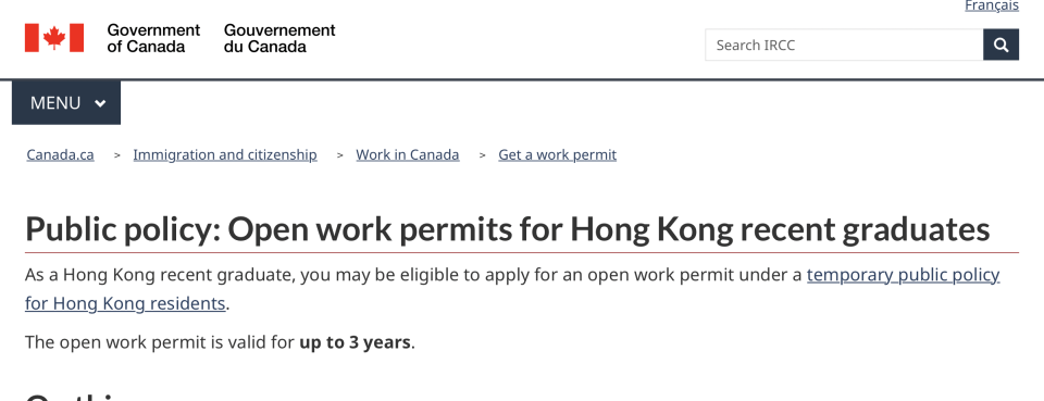 專為香港人而設的Open Work Permit 簽證