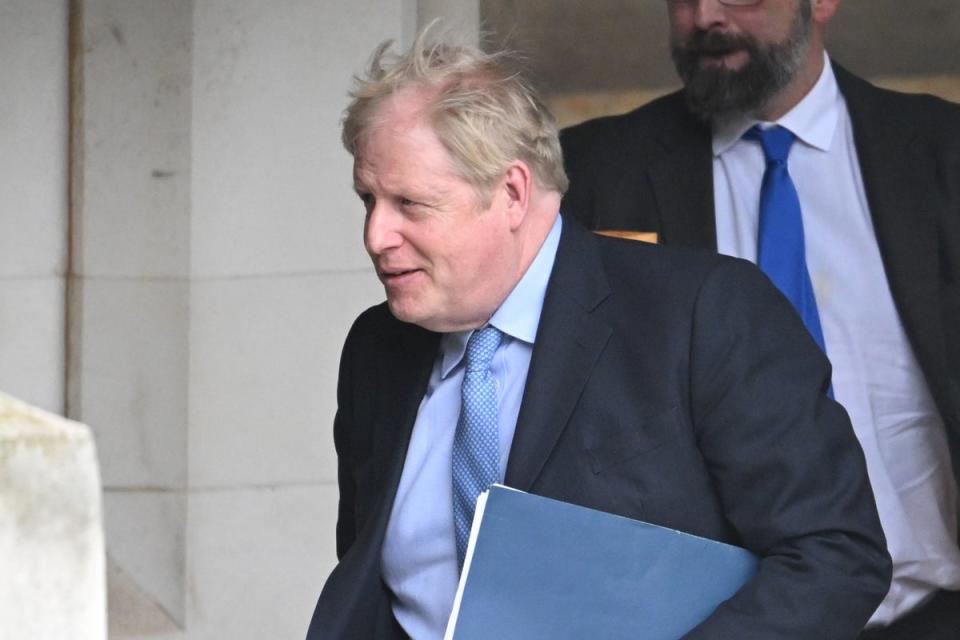 Boris Johnson outside his London home (Getty Images)