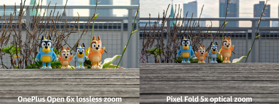 <p>While OnePlus says the Open's 6x zoom is lossless, it's still not quite as sharp as the Pixel Fold's 5x optical zoom.</p>
