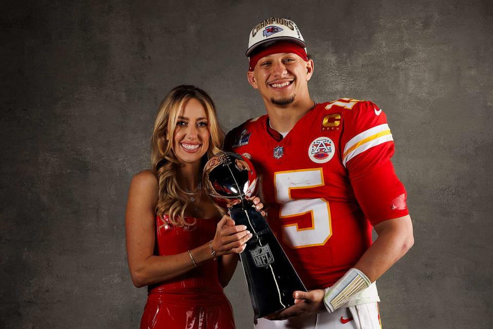 <p>Ryan Kang/Getty</p> Brittany and Patrick Mahomes