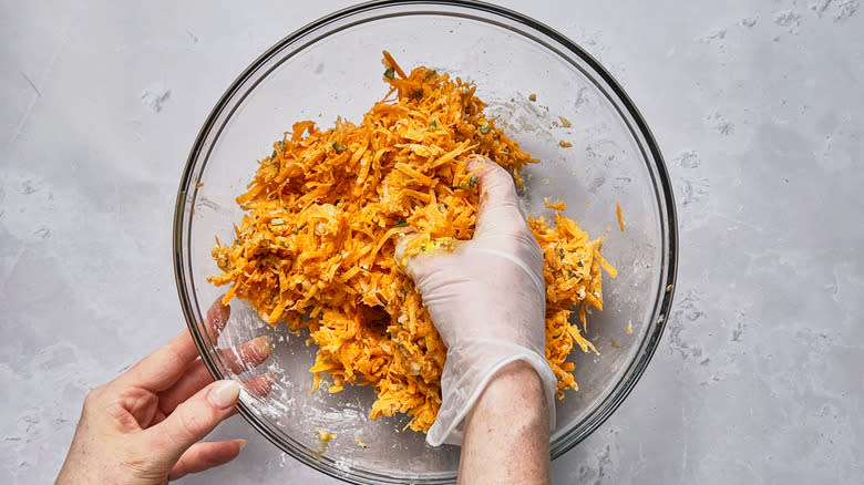 latke ingredients in bowl