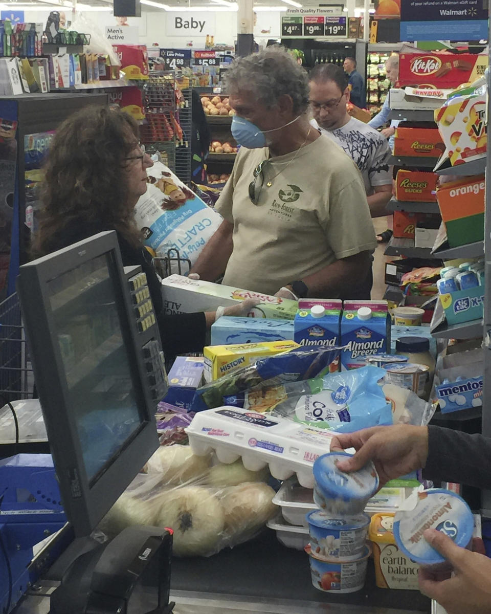 Shoppers stocking up on groceries in a Walmart in Coconut Creek, Florida, last week.&nbsp; (Photo: mpi04/MediaPunch/IPx)