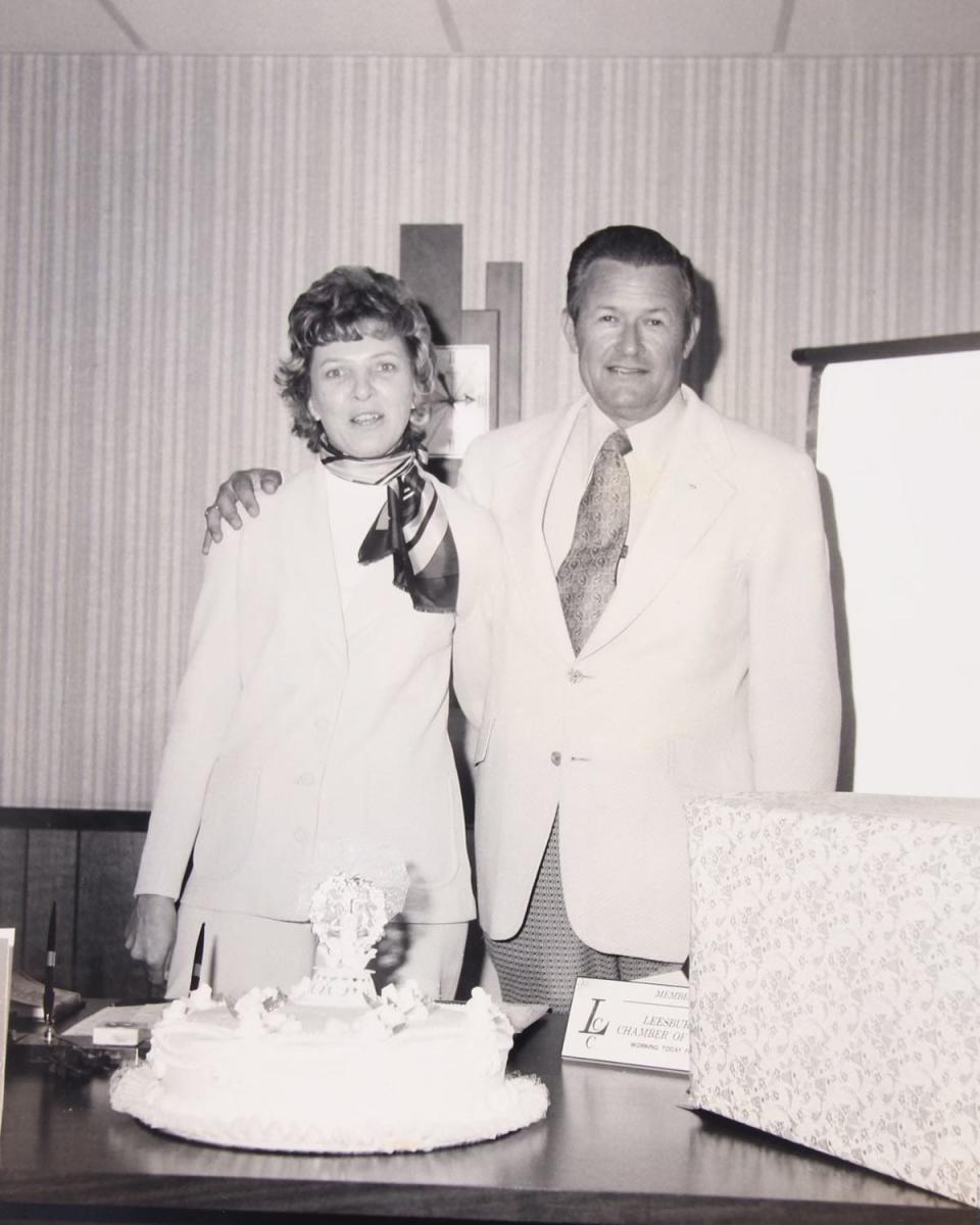 Jackie and Cecil Clark celebrate 25th anniversary of dealership in 1997.