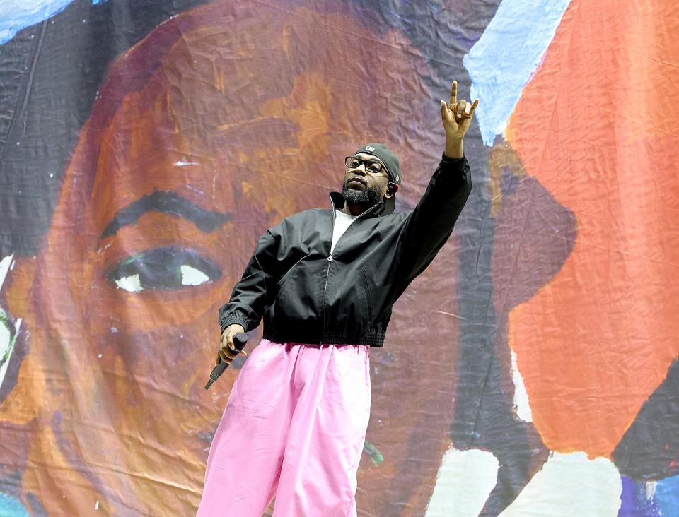 Kendrick Lamar performs in concert during Bonnaroo Music & Arts Festival on June 16, 2023 in Manchester, Tennessee.