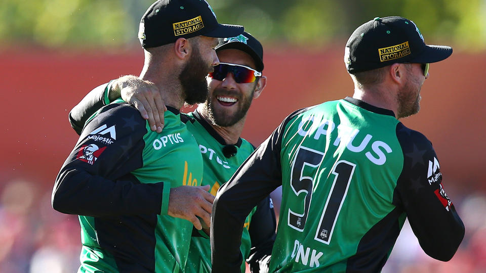 Rob Quiney and Glenn Maxwell. (Photo by Paul Kane/Getty Images)